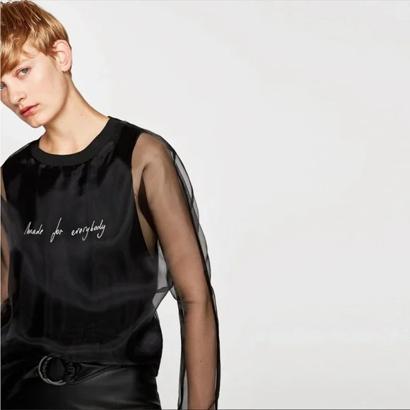 📌 Zara Made For Everybody Sheer Mesh Top - Picture 1 of 6